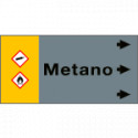 Etichetta fondo grigio " METANO" destra