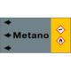 Etichetta fondo grigio " METANO" sinistra