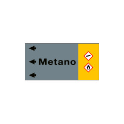 Etichetta fondo grigio " METANO" sinistra