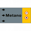 Etichetta fondo grigio " METANO" sinistra