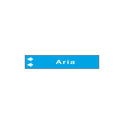 Foglio da 5 etichette fndo azzurro ARIA " freccia sinistra