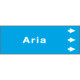 Foglio da 5 etichette fondo azzurro" ARIA " destra