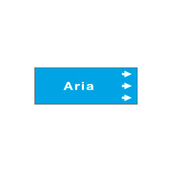 Foglio da 5 etichette fondo azzurro" ARIA " destra