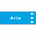 Foglio da 5 etichette fondo azzurro" ARIA " destra