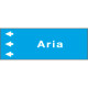 Foglio da 5 etichette fondo azzurro" ARIA " sinistra