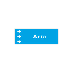 Foglio da 5 etichette fondo azzurro" ARIA " sinistra