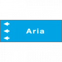 Foglio da 5 etichette fondo azzurro" ARIA " sinistra