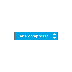 Foglio da 5 etichette fndo azzurro ARIA COMPRESSA" freccia destra