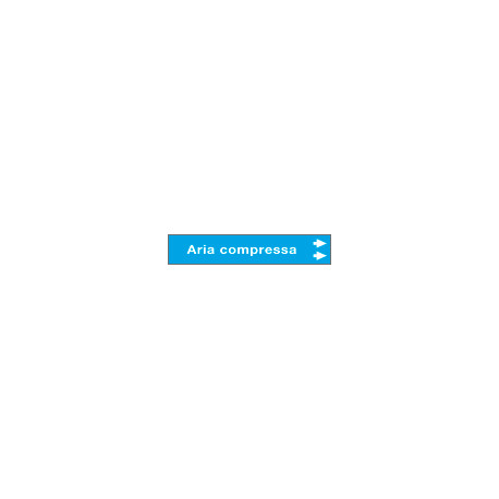 Foglio da 5 etichette fndo azzurro ARIA COMPRESSA" freccia destra