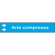 Foglio da 5 etichette fndo azzurro"ARIA COMPRESSA" freccia sinistra
