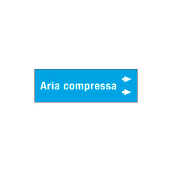 Foglio da 5 etichette fondo azzurro" ARIA COMPRESSA" destra