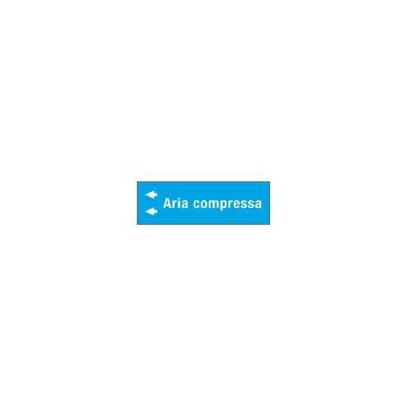 Foglio da 5 etichette fondo azzurro" ARIA COMPRESSA" sinistra