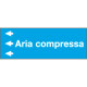 Foglio da 5 etichette fondo azzurro" ARIA COMPRESSA" sinistra