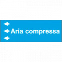 Foglio da 5 etichette fondo azzurro" ARIA COMPRESSA" sinistra