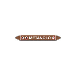 Foglio da 5 etichette autoadesive con frecce e simboli per METANOLO