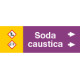 Etichetta fondo viola " SODA CAUSTICA " destra