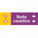Etichetta fondo viola " SODA CAUSTICA " destra