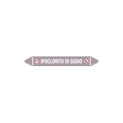 Foglio da 5 etichette autoadesive con frecce+simb IPOCLORITO DI SODIO