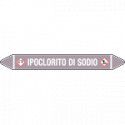 Foglio da 5 etichette autoadesive con frecce+simb IPOCLORITO DI SODIO