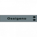 Foglio da 5 etichette fondo grigio "OSSIGENO" freccia destra
