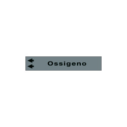 Foglio da 5 etichette fondo grigio "OSSIGENO" freccia sinistra