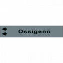 Foglio da 5 etichette fondo grigio "OSSIGENO" freccia sinistra