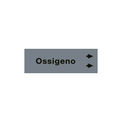 Foglio da 5 etichette fondo grigio"OSSIGENO"destra
