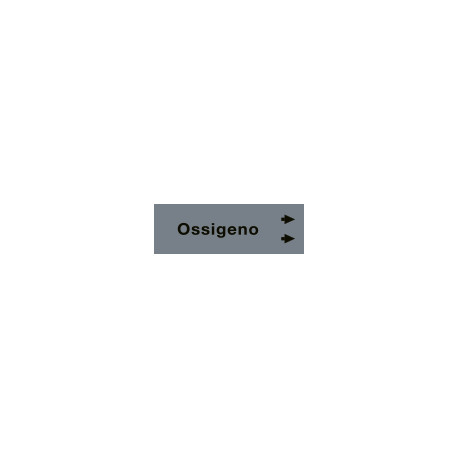 Foglio da 5 etichette fondo grigio"OSSIGENO"destra