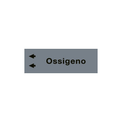 Foglio da 5 etichette fondo grigio"OSSIGENO"sinistra
