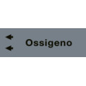 Foglio da 5 etichette fondo grigio"OSSIGENO"sinistra