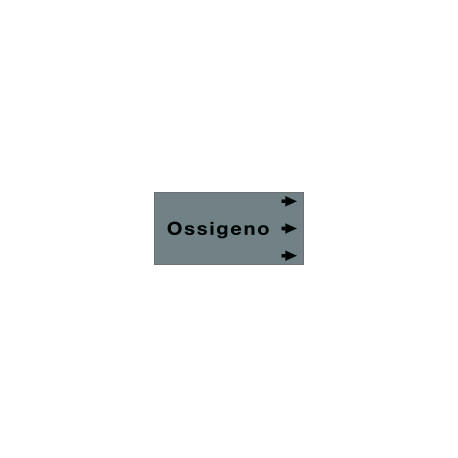 Etichetta fondo grigio "OSSIGENO" destra