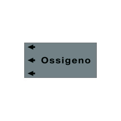 Etichetta fondo grigio "OSSIGENO" sinistra