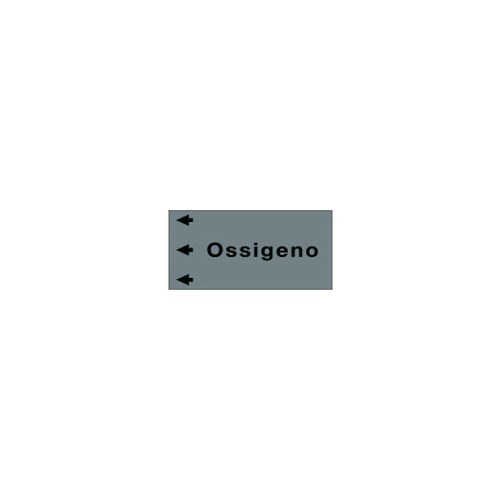 Etichetta fondo grigio "OSSIGENO" sinistra