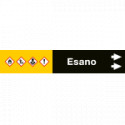 Foglio da 5 etichette fondo nero "ESANO" freccia destra