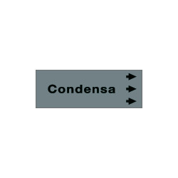 Foglio da 5 etichette fondo grigio "CONDENSA" destra