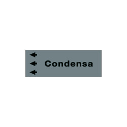 Foglio da 5 etichette fondo grigio "CONDENSA" sinistra
