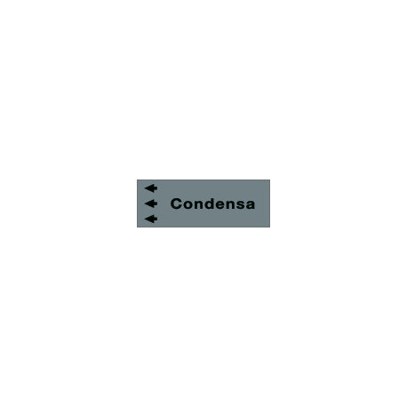 Foglio da 5 etichette fondo grigio "CONDENSA" sinistra