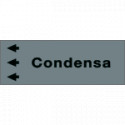 Foglio da 5 etichette fondo grigio "CONDENSA" sinistra