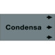 Etichetta fondo grigio " CONDENSA " destra