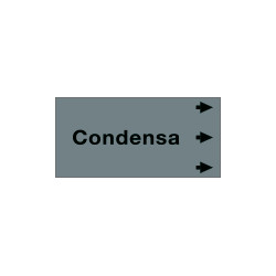 Etichetta fondo grigio " CONDENSA " destra