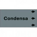 Etichetta fondo grigio " CONDENSA " destra