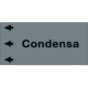 Etichetta fondo grigio " CONDENSA " sinistra