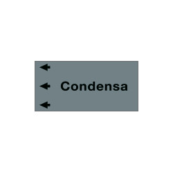 Etichetta fondo grigio " CONDENSA " sinistra