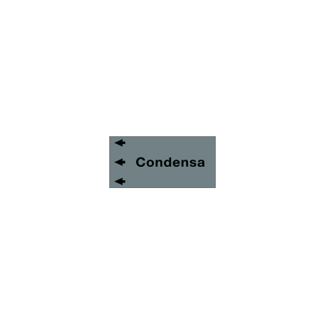 Etichetta fondo grigio " CONDENSA " sinistra