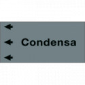 Etichetta fondo grigio " CONDENSA " sinistra