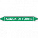 Etichetta autoadesiva con frecce+simbolo ACQUA DI TORRE