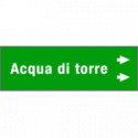 Foglio da 5 etichette fondo verde" ACQUA DI TORRE"destra