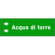 Foglio da 5 etichette fondo verde" ACQUA DI TORRE"sinistra