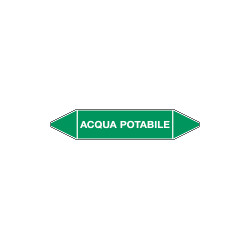 Etichetta singola autoadesiva verde"Acqua potabile"