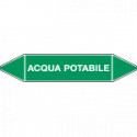 Etichetta singola autoadesiva verde"Acqua potabile"